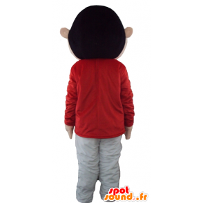 Boy mascot, young red dress and gray - MASFR23747 - Mascots boys and girls