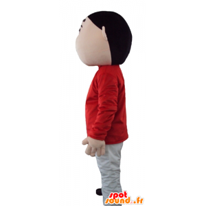 Boy mascot, young red dress and gray - MASFR23747 - Mascots boys and girls