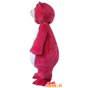 Grote roze en witte teddybeer mascotte, mollig en grappige - MASFR23757 - Bear Mascot