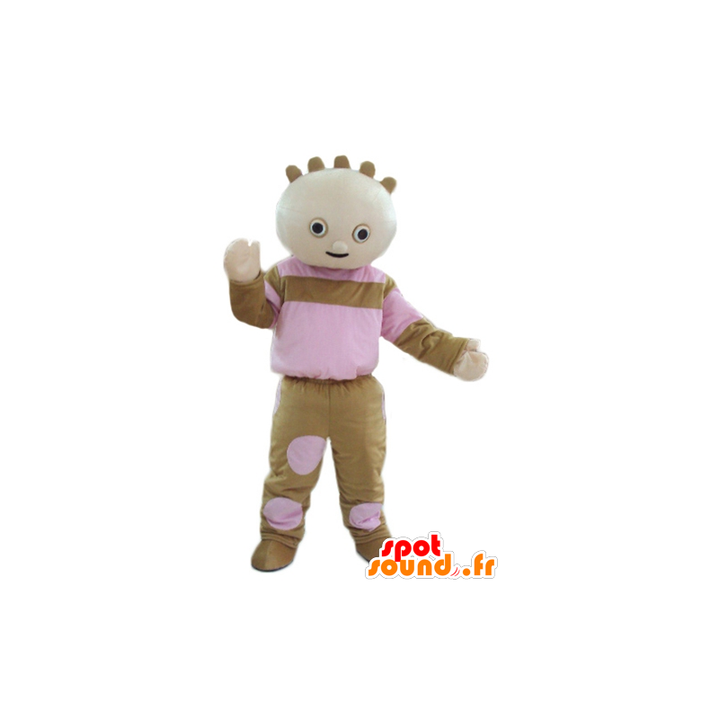 Pop mascotte pop van bruin en roze - MASFR23758 - Human Mascottes