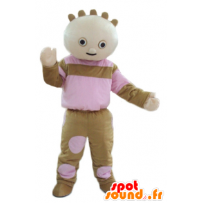 Pop mascotte pop van bruin en roze - MASFR23758 - Human Mascottes