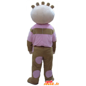 Puppe Maskottchen Puppen von Braun und Rosa - MASFR23758 - Menschliche Maskottchen