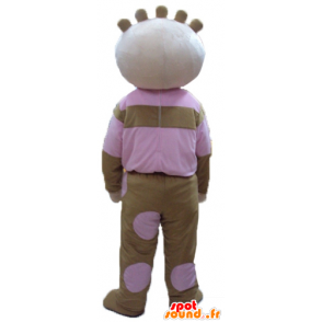 Doll mascot doll of brown and pink - MASFR23758 - Human mascots