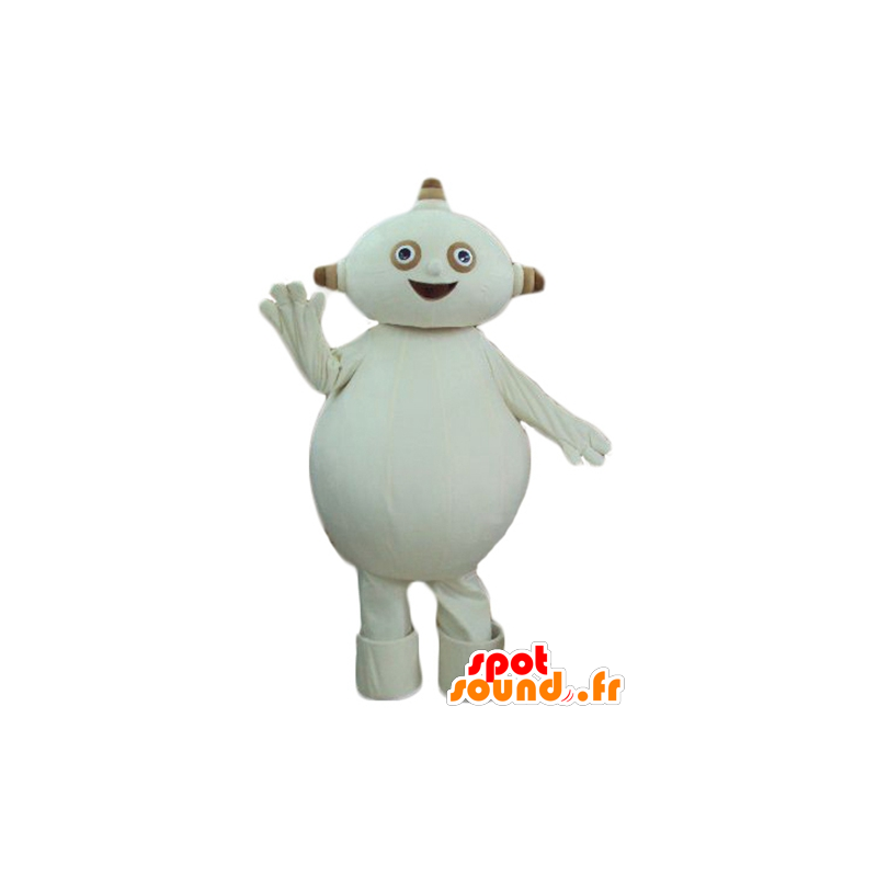 Mascot beige alien, plump and funny - MASFR23759 - Mascots unclassified