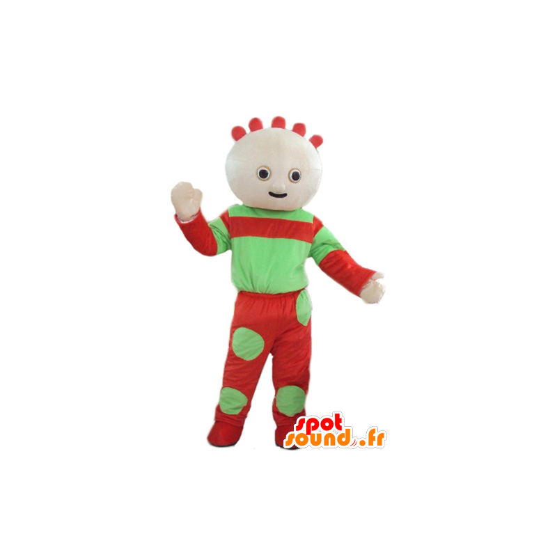 Bambola mascotte, verde e rosso bambino - MASFR23760 - Umani mascotte