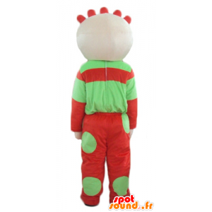 Nukke maskotti, vihreä ja punainen vauva - MASFR23760 - Mascottes Humaines