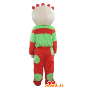 Pop mascotte, groen en rood kindje - MASFR23760 - Human Mascottes