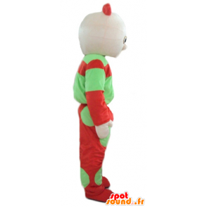 人形のマスコット、緑と赤の幼児-MASFR23760-人間のマスコット