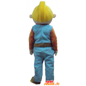 Mascot arbeider, timmerman in kleurrijke outfit - MASFR23765 - Human Mascottes