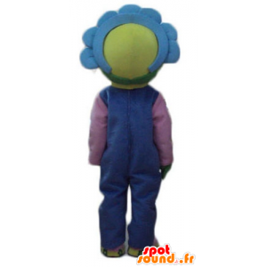 Mascot pretty yellow and blue flower, cute and colorful - MASFR23768 - Mascots of plants