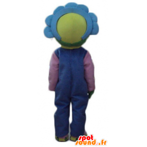 Mascot hübsche gelbe und blaue Blume, niedliche und bunte - MASFR23768 - Maskottchen der Pflanzen