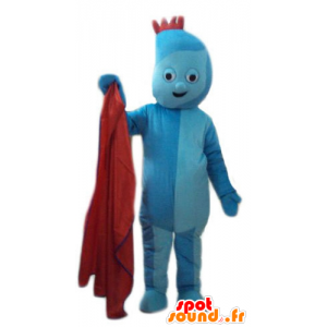Mascotte de bonhomme bleu, avec une crête rouge - MASFR23771 - Mascottes non-classées