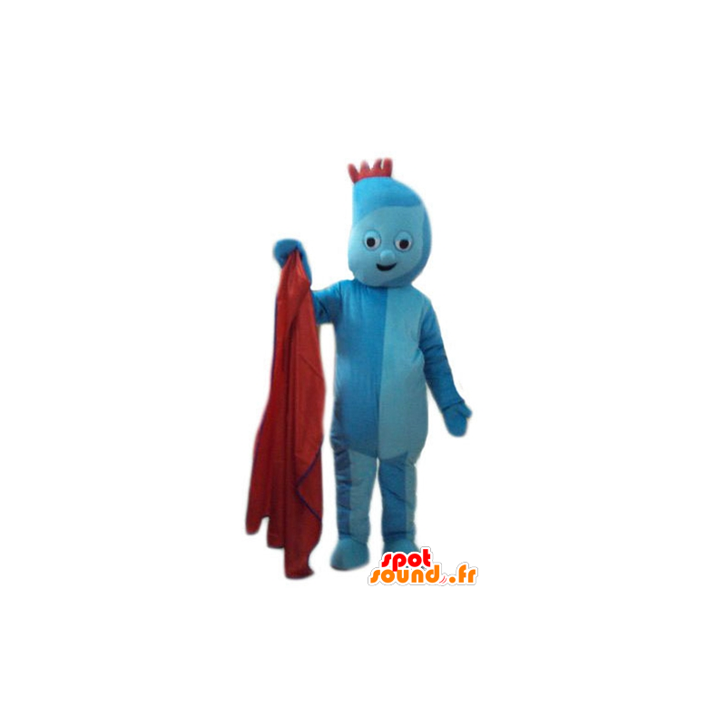 Mascotte blauw man, met een rode heuvelrug - MASFR23771 - Niet-ingedeelde Mascottes