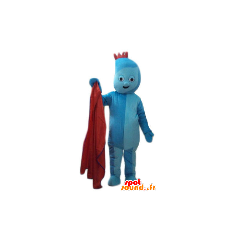 Mascotte de bonhomme bleu, avec une crête rouge - MASFR23771 - Mascottes non-classées