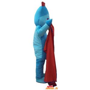 Maskot blå mann, med en rød kam - MASFR23771 - Ikke-klassifiserte Mascots