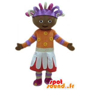 Da mascote da menina, Africano, roupa colorida - MASFR23772 - Mascotes Boys and Girls