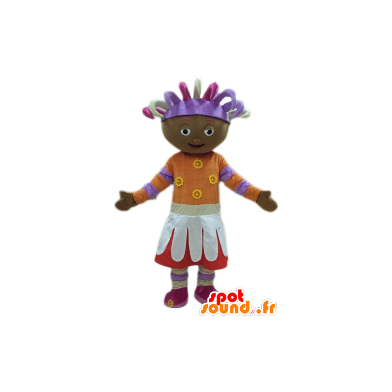 Da mascote da menina, Africano, roupa colorida - MASFR23772 - Mascotes Boys and Girls