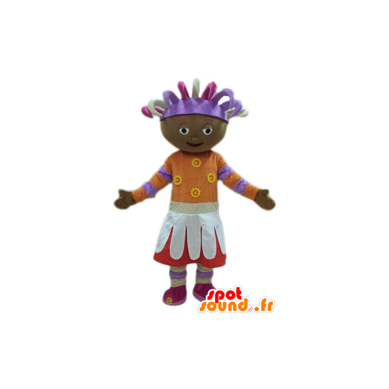 Girl mascot of African, colored outfit - MASFR23772 - Mascots boys and girls