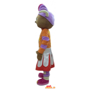 Mascotte de fille, d'Africaine, en tenue colorée - MASFR23772 - Mascottes Garçons et Filles