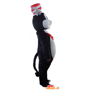 Mascotte grote zwarte en witte kat met een hoed - MASFR23775 - Cat Mascottes