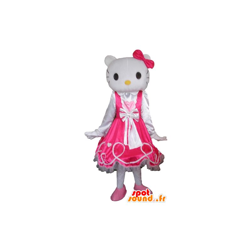 Mascotte Hello Kitty, célèbre chat blanc de dessin animé - MASFR23778 - Mascottes Hello Kitty