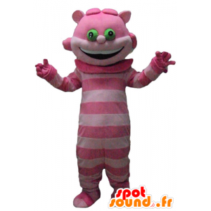 Maskot mazaný, růžový kočka z Alenky v říši divů - MASFR23780 - Cat Maskoti