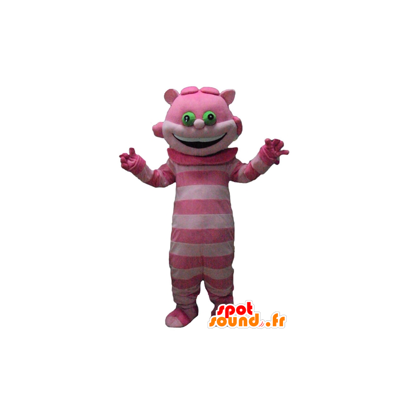 Mascotte de Chafouin, chat rose d'Alice aux pays des merveilles - MASFR23780 - Mascottes de chat