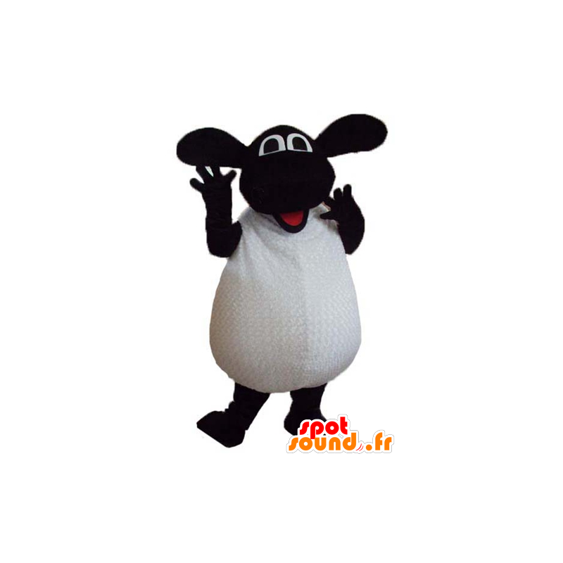 Mascot Shaun famoso desenho animado ovelhas preto e branco - MASFR23786 - Celebridades Mascotes