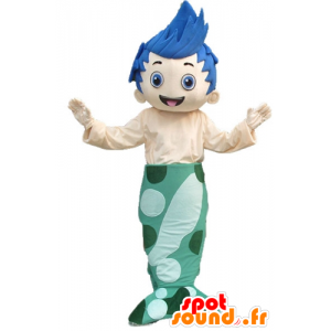 Boy mascot mermaid with blue hair - MASFR23793 - Mascots boys and girls