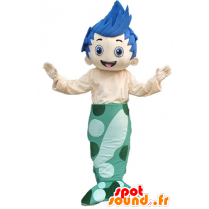 Ragazzo mascotte sirena con i capelli blu - MASFR23793 - Ragazze e ragazzi di mascotte