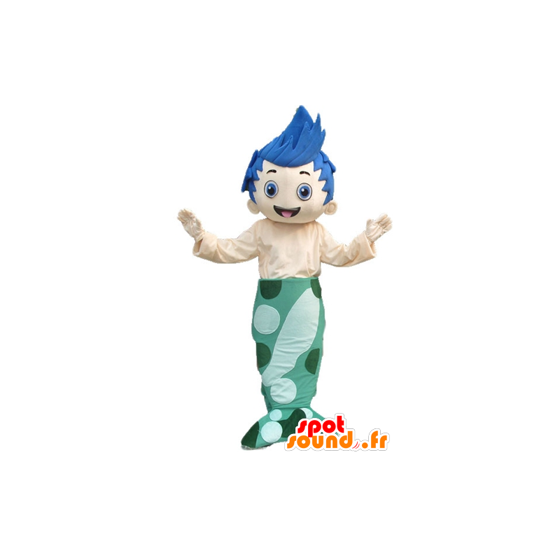 Boy mascot mermaid with blue hair - MASFR23793 - Mascots boys and girls