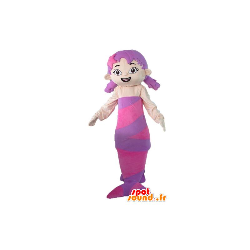 Rosa e viola sirena mascotte, bella e femminile - MASFR23794 - Mascotte dell'oceano