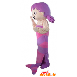 Pink and purple mermaid mascot, beautiful and feminine - MASFR23794 - Mascots of the ocean
