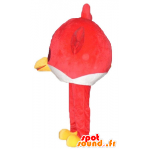 Mascotte gran pájaro rojo y blanco del juego Angry Birds - MASFR23795 - Mascota de aves