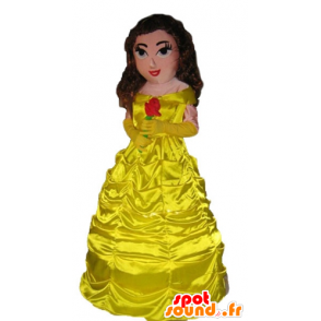 Princess μασκότ ντυμένος με ένα όμορφο κίτρινο φόρεμα - MASFR23799 - Ανθρώπινα Μασκότ