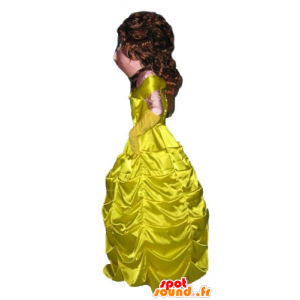 Mascotte de princesse vêtue d'une belle robe jaune - MASFR23799 - Mascottes Humaines