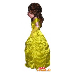 Mascotte de princesse vêtue d'une belle robe jaune - MASFR23799 - Mascottes Humaines