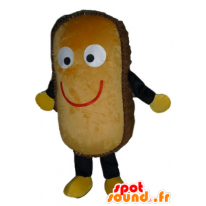 Cake mascot brown cake, giant and smiling - MASFR23806 - Mascots of pastry