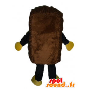 Cake mascotte bruin cake, en gigantische glimlachen - MASFR23806 - mascottes gebak