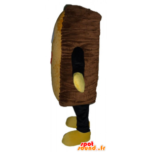 Cake mascotte bruin cake, en gigantische glimlachen - MASFR23806 - mascottes gebak