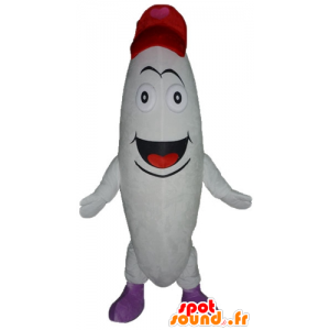 Bianco pupazzo mascotte, Gigante e sorridente - MASFR23807 - Mascotte non classificati