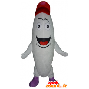 Bianco pupazzo mascotte, Gigante e sorridente - MASFR23807 - Mascotte non classificati