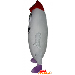 Bianco pupazzo mascotte, Gigante e sorridente - MASFR23807 - Mascotte non classificati