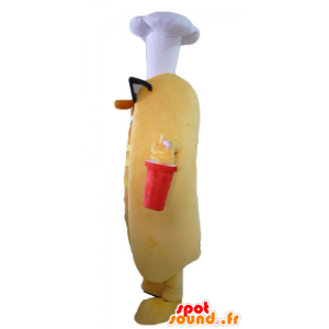 Hot Dog Mascot, muy divertido con gafas y una gorra - MASFR23808 - Mascotas de comida rápida