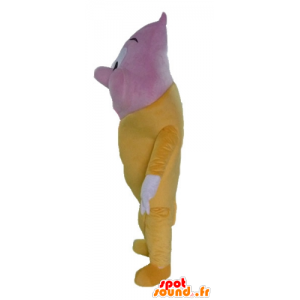 Giant ice cream cone mascot, pink and yellow - MASFR23812 - Fast food mascots