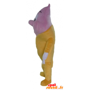 Giant ice cream cone mascot, pink and yellow - MASFR23812 - Fast food mascots