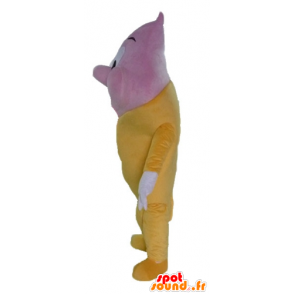 Maskot kæmpe iskegle, lyserød og gul - Spotsound maskot kostume