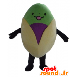 Mascota del pistacho gigante, de color beige, morado y verde - MASFR23814 - Mascotas de comida rápida