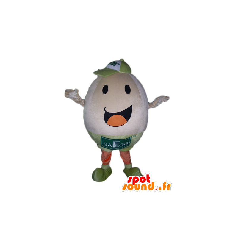 Mascot jättiläinen muna, iloinen ja lupsakka - MASFR23815 - ruoka maskotti
