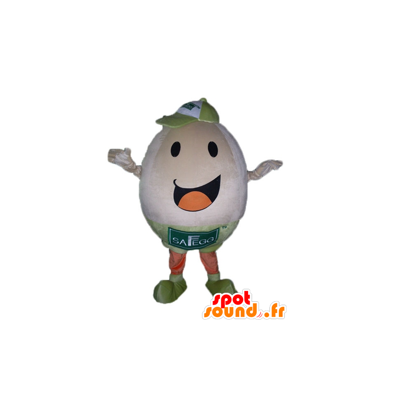 Mascotte giant egg, cheerful and jovial - MASFR23815 - Food mascot